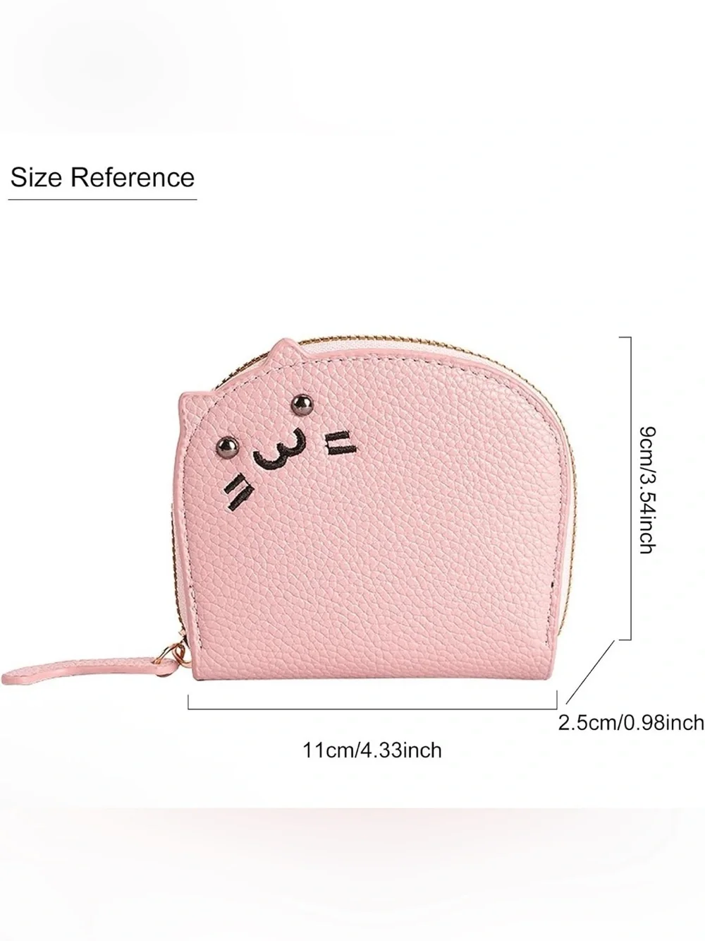 Pink Cat Face Card Coin Purse